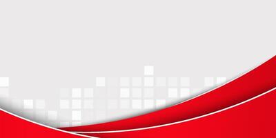 Abstract Flat Red White Wavy Background Design Template with Copy Space for Text vector