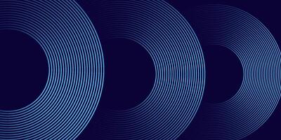 blue glowing geometric lines on dark blue background. Modern shiny blue circle lines pattern. Futuristic technology concept. Suit for cover, poster, banner, brochure, header, website vector