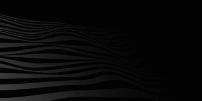 Black on white abstract perspective line wave stripes with 3d dimensional effect vector