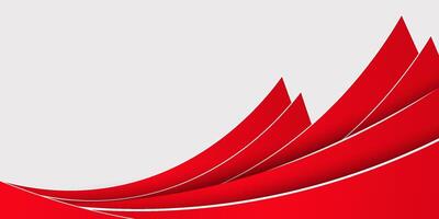 Abstract Flat Red White Wavy Design Template with Copy Space for Text vector