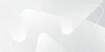 3D white geometric abstract overlap layer on bright space with rounded triangles effect decoration. Graphic design element modern style concept for banner, flyer, card, cover, or brochure vector