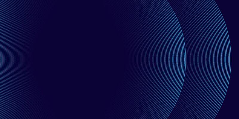 Abstract blue glowing geometric lines on dark blue background. Modern shiny blue circle lines pattern. Futuristic technology concept.