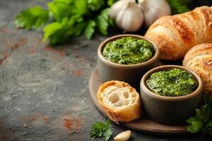 Escargots With Garlic Butter, Copy Space, Food Photography photo
