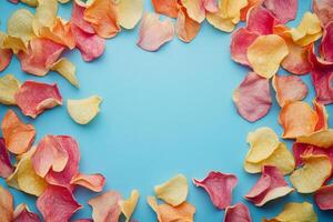 Top View Of Kettle Chips On Vibrant Background With Copy Space, Food Image photo