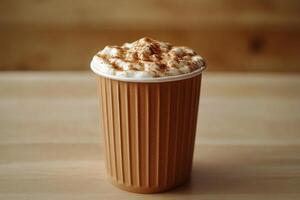A cup of coffee with whipped cream on top photo