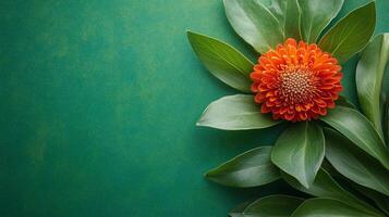 Blanket Flower on a vibrant background, top view photorealistic flower photo