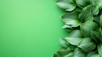 Top view photorealistic Hosta, plant set on a vibrant background photo