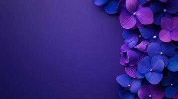 Hydrangea on a vibrant background, photorealistic top view Hydrangea flower photo