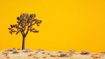 Top view Joshua Tree on a vibrant background, plant setting photo