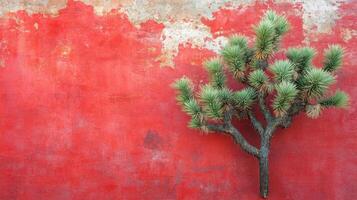 Top view photorealistic Joshua Tree, plant set on a vibrant background photo