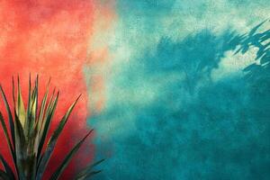 Top view photorealistic Ocotillo, plant set on a vibrant background photo