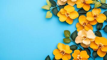 Top view Orchid on a vibrant background, flower setting photo
