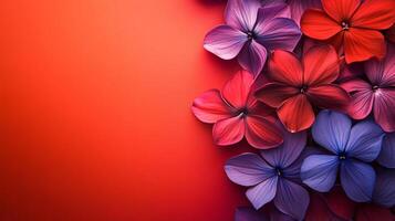 Phlox on a vibrant background, top view photorealistic flower photo