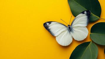 Top view Pieris on a vibrant background, plant setting photo