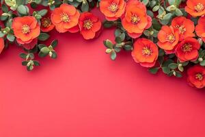 Top view Portulaca on a vibrant background, flower setting photo