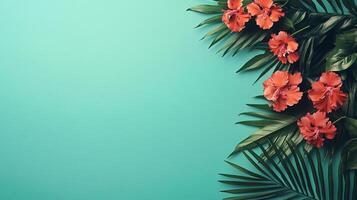 Top view Tagetes on a vibrant background, flower setting photo