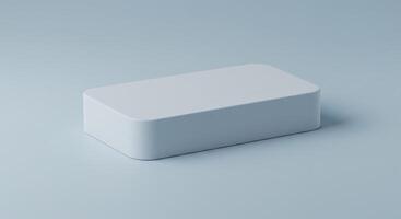 Minimalist Rectangular Block Display on Light Blue Background photo