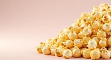 Pile of Popcorn on Soft Background for Food Concepts photo