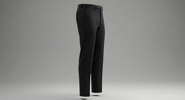 Black Formal Pants on Display Against Neutral Background photo