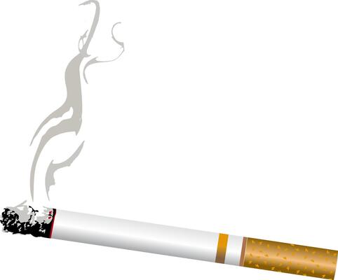 Lit Cigarette with Smoke - Smoking and Tobacco Graphic