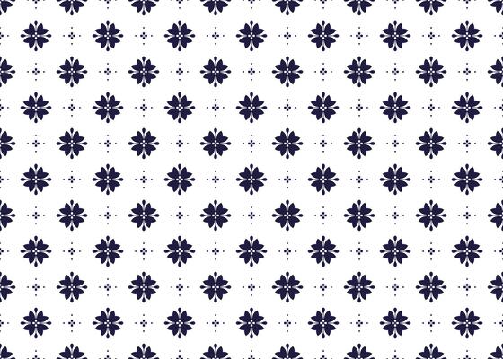Seamless dark blue floral blooming on white background, ethnic fabric seamless pattern, design for cloth, carpet, batik,