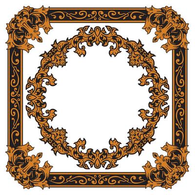 Royal Gold Leaf Frame With Ornamental Flourish Corners