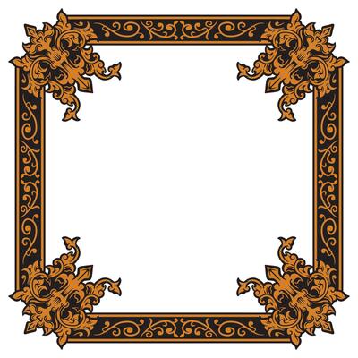 Abstract Gold Overlay Frame For High-Fashion Branding