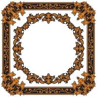 Geometric Gold Circular Frame For Certificate Templates vector