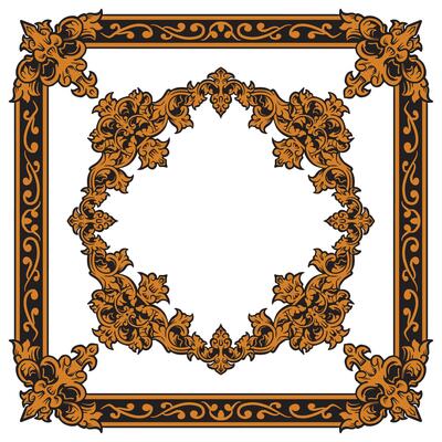 Baroque Gold Diamond-Shaped Frame For Event Templates