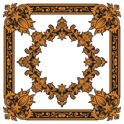 Gold Fractal Frame For Futuristic Elegant Layouts