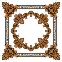 Vintage Gold Hexagonal Ornamental Frame For Certificate vector