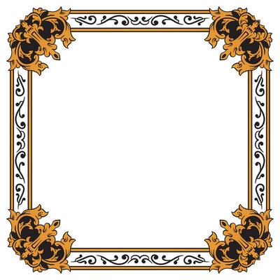 Royal Gold Ribbon Frame With Embossed Emblems