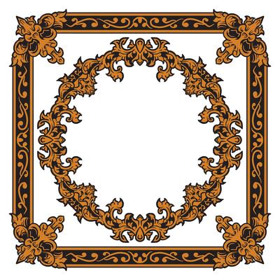 Gold Frame With Eastern-Inspired Decorative Geometry