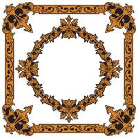Decorative Gold Round Ornamental Frame For Business Use vector