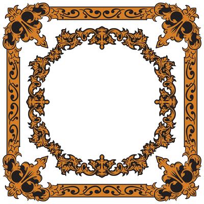 Retro Gold Circular Premium Frame For Flyers