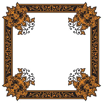 Decorative Gold Round Frame For Flyer Templates