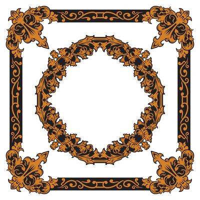 Luxury Gold Circular Decorative Frame For Flyers