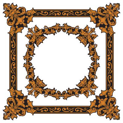 Art Deco Gold Spiral Frame With Angled Flourishes