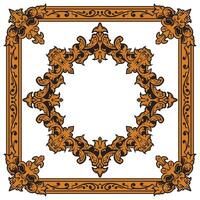 Ornamental Gold Hexagonal Frame For Social Media Graphics vector