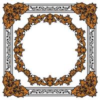 Ornate Gold Square Ornamental Frame For Certificates vector