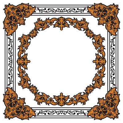 Ornate Gold Square Ornamental Frame For Certificates