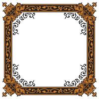 Retro Gold Square Ornamental Frame For Invitations vector
