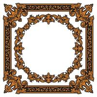 Fancy Gold Rectangular Ornamental Frame For Luxury Use vector