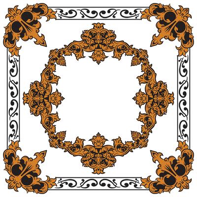 Decorative Gold Ellipse Frame With Double Trim Line