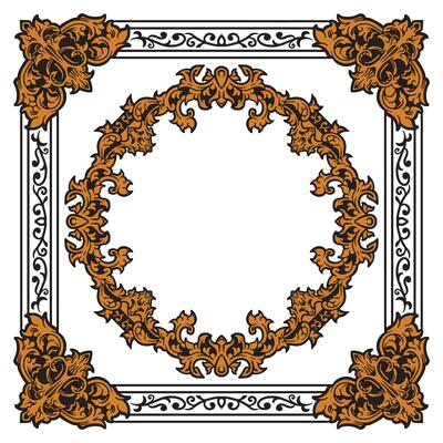 Antique Gold Scroll Border Frame For Traditional Use