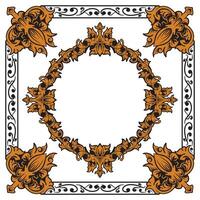 Geometric Gold Frame With Alternating Corner Widths vector