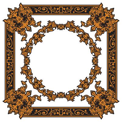 Royal Gold Banner Frame With Heraldic Flourishes