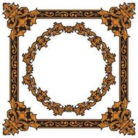 Classic Gold Hexagonal Ornamental Frame For Invitations vector