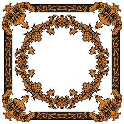 Classic Gold Border With Ornamental Lotus Motifs