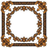 Baroque Gold Rectangular Frame For Elegant Designs vector